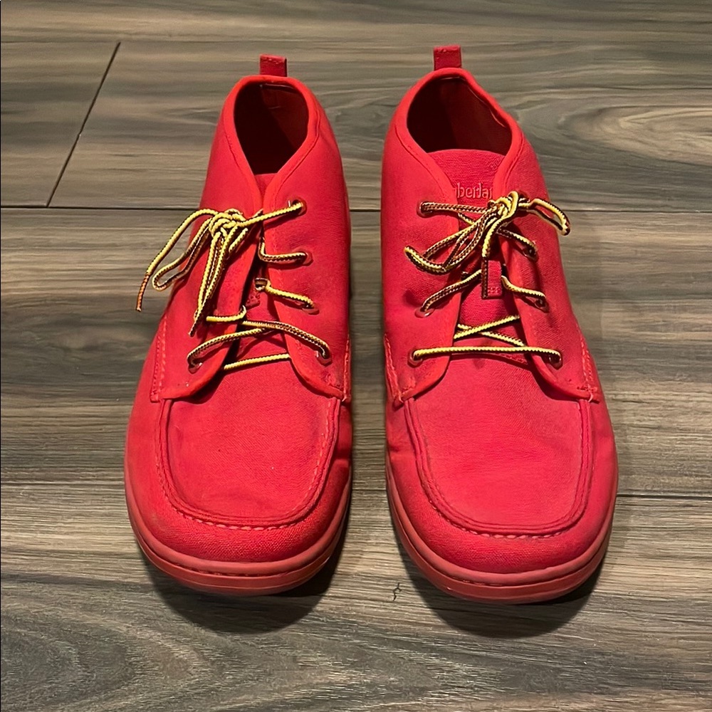 Timberland Red Sneakers with Suede Finish